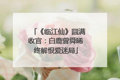 《临江仙》圆满收官：白鹿曾舜晞终解恨爱迷局