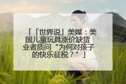 「世界说」美媒：美国儿童玩具涨价缺货 业者质问“为何对孩子的快乐征税？”