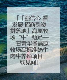 「强信心 看发展·招商引资拼落地」高原牧场“牛”劲足——甘肃华予高原牧场高标准奶牛肉牛养殖项目一线见闻
