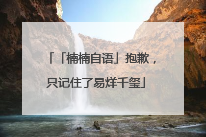「楠楠自语」抱歉，只记住了易烊千玺