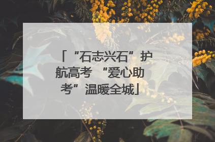 “石志兴石”护航高考 “爱心助考”温暖全城