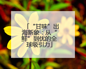 “甘味”出海新象：从“鲜”到优的全球吸引力