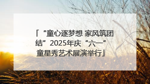 “童心逐梦想 家风筑团结”2025年庆“六一”童星秀艺术展演举行