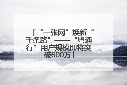 “一张网”焕新“千条路”——“粤通行”用户规模即将突破600万