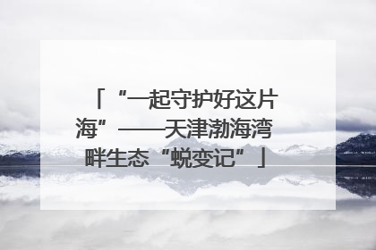 “一起守护好这片海”——天津渤海湾畔生态“蜕变记”