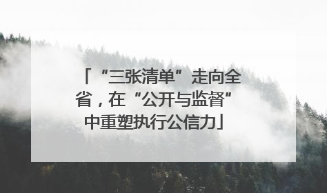“三张清单”走向全省，在“公开与监督”中重塑执行公信力