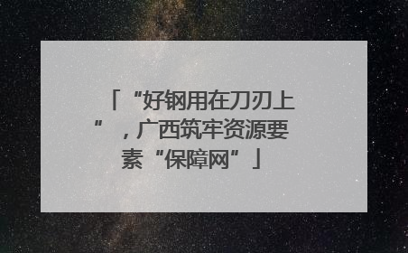 “好钢用在刀刃上”，广西筑牢资源要素“保障网”