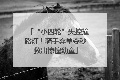 “小四轮”失控撞路灯！骑手弃单夺秒救出惊惶幼童