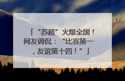 “苏超”火爆全国！网友调侃：“比赛第一，友谊第十四！”