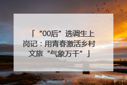 “00后”选调生上岗记：用青春激活乡村文旅“气象万千”