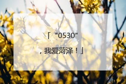 “0530”，我爱菏泽！