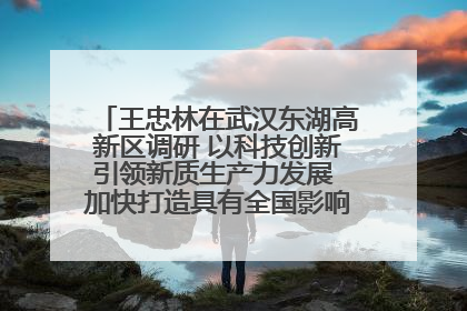 王忠林在武汉东湖高新区调研 以科技创新引领新质生产力发展 加快打造具有全国影响力的科技创新高地