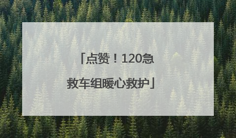 点赞！120急救车组暖心救护