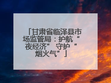 甘肃省临泽县市场监管局：护航“夜经济” 守护“烟火气”