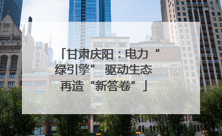 甘肃庆阳：电力“绿引擎” 驱动生态再造“新答卷”