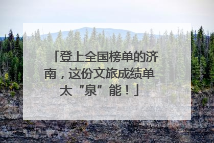 登上全国榜单的济南，这份文旅成绩单太“泉”能！