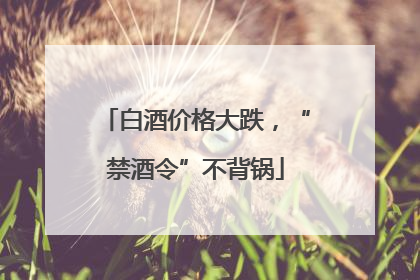 白酒价格大跌，“禁酒令”不背锅
