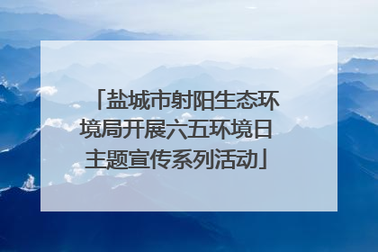 盐城市射阳生态环境局开展六五环境日主题宣传系列活动