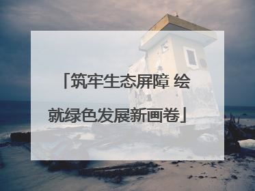 筑牢生态屏障 绘就绿色发展新画卷