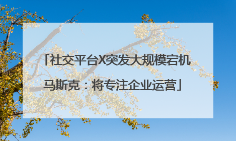 社交平台X突发大规模宕机 马斯克：将专注企业运营