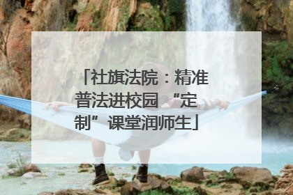 社旗法院：精准普法进校园 “定制”课堂润师生