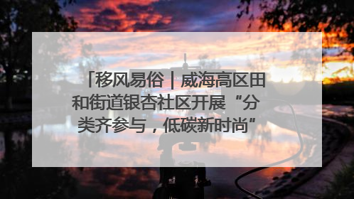 移风易俗｜威海高区田和街道银杏社区开展“分类齐参与，低碳新时尚”垃圾分类主题宣传活动