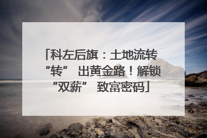 科左后旗：土地流转 “转” 出黄金路！解锁 “双薪” 致富密码