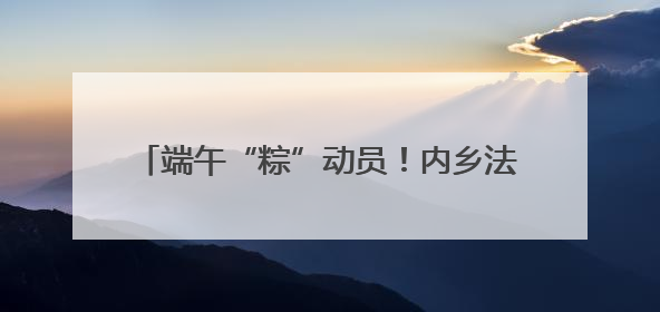 端午“粽”动员！内乡法院干警的甜蜜“食”光