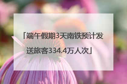 端午假期3天南铁预计发送旅客334.4万人次