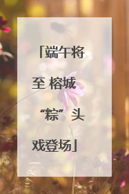 端午将至 榕城“粽”头戏登场