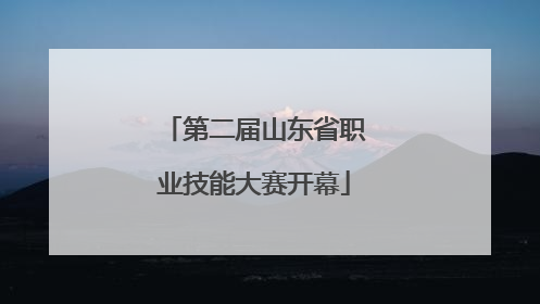 第二届山东省职业技能大赛开幕