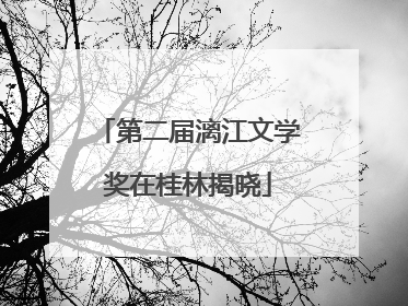 第二届漓江文学奖在桂林揭晓