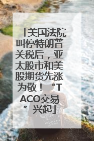 美国法院叫停特朗普关税后，亚太股市和美股期货先涨为敬！“TACO交易”兴起