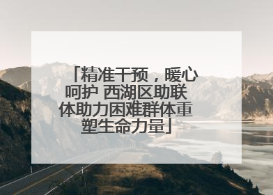 精准干预，暖心呵护 西湖区助联体助力困难群体重塑生命力量