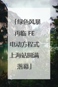 绿色风暴再临 FE电动方程式上海站圆满落幕
