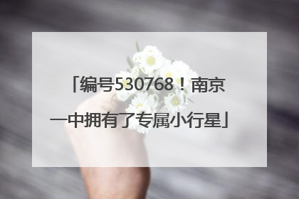 编号530768！南京一中拥有了专属小行星