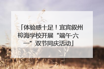 体验感十足！宜宾叙州樟海学校开展“端午·六一”双节同庆活动