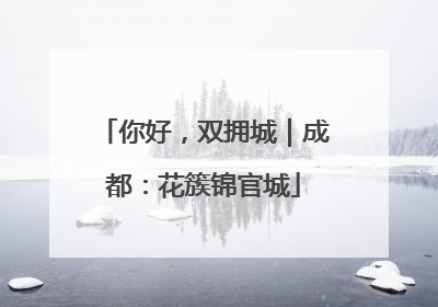 你好，双拥城｜成都：花簇锦官城