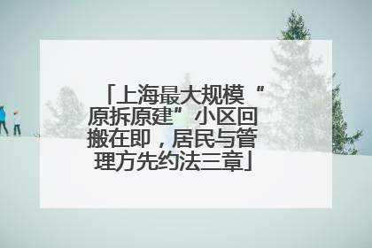 上海最大规模“原拆原建”小区回搬在即，居民与管理方先约法三章