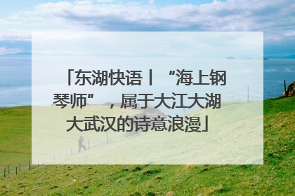 东湖快语丨“海上钢琴师”，属于大江大湖大武汉的诗意浪漫