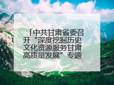 中共甘肃省委召开“深度挖掘历史文化资源服务甘肃高质量发展”专题协商座谈会 胡昌升主持并讲话