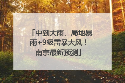 中到大雨、局地暴雨+9级雷暴大风！南京最新预测