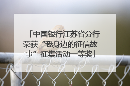 中国银行江苏省分行荣获“我身边的征信故事”征集活动一等奖