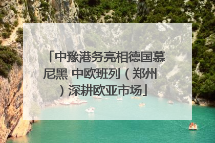 中豫港务亮相德国慕尼黑 中欧班列（郑州）深耕欧亚市场