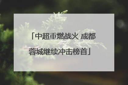 中超重燃战火 成都蓉城继续冲击榜首