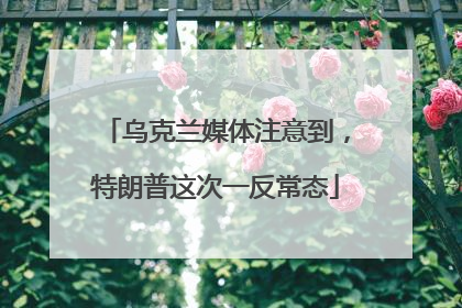 乌克兰媒体注意到，特朗普这次一反常态