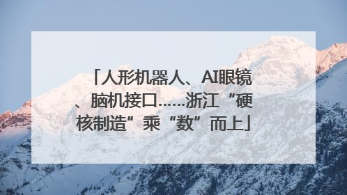 人形机器人、AI眼镜、脑机接口……浙江“硬核制造”乘“数”而上