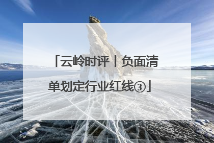 云岭时评丨负面清单划定行业红线③