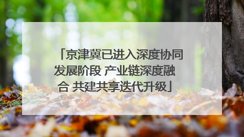 京津冀已进入深度协同发展阶段 产业链深度融合 共建共享迭代升级