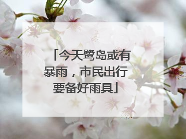 今天鹭岛或有暴雨，市民出行要备好雨具